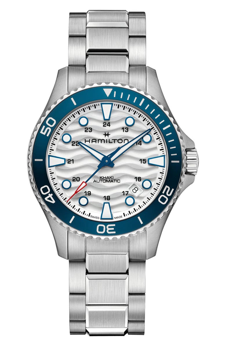 Hamilton Khaki Navy Scuba White Automatic Bracelet Watch, 40mm, Main, color, 
