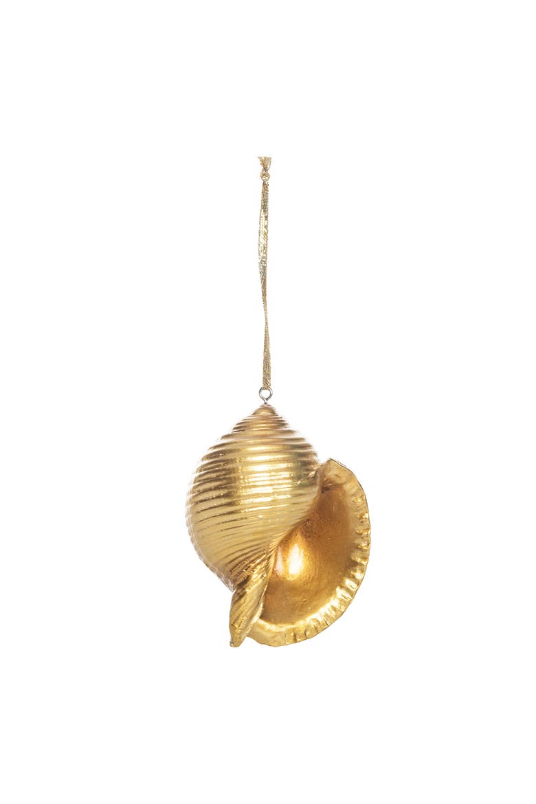 Gold Baby's Ear Shell Ornament, Main, color, Gold