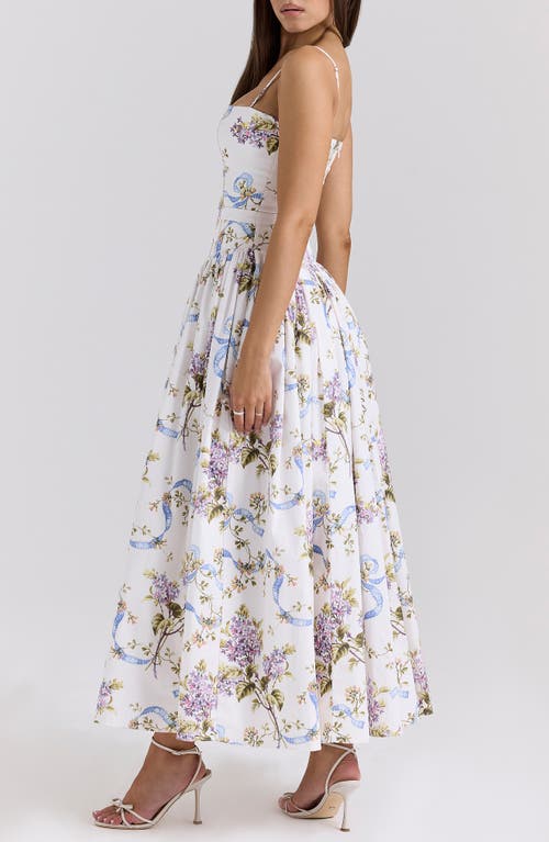 Shop House Of Cb Ysabella Floral Maxi Sundress In Off White Floral Print
