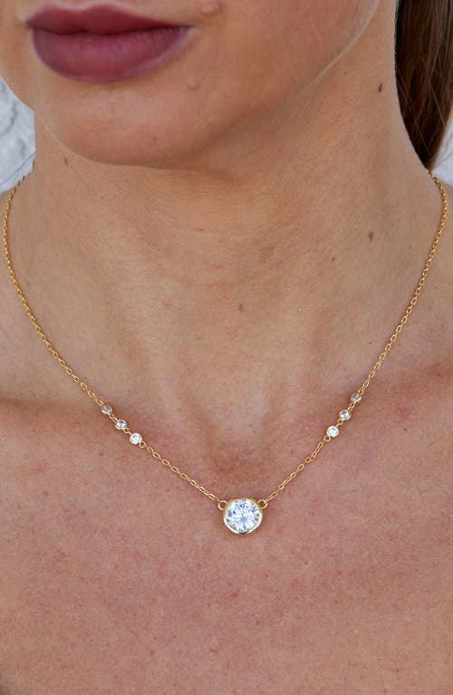 Savvy Cie Jewels Bezel Set Cz Pendant Necklace In Gold