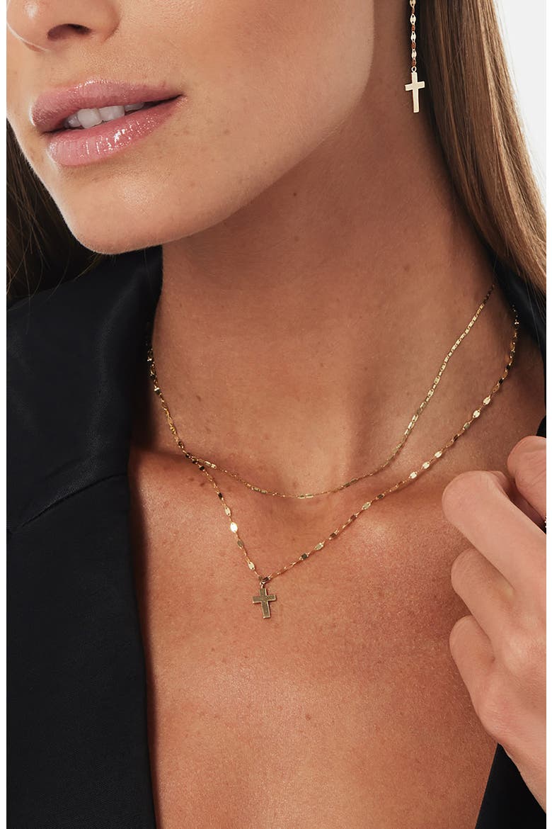 14K Gold Disc Layer Necklace, Alternate, color, YELLOW GOLD