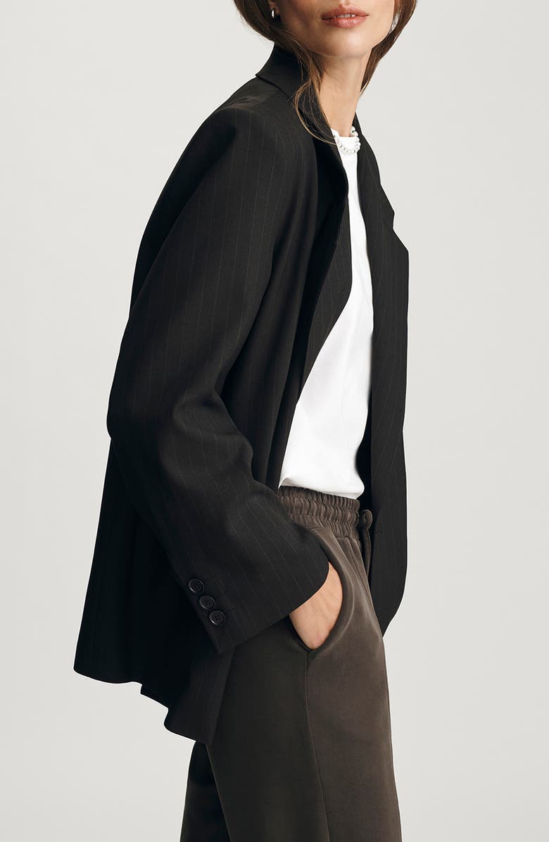 Mavi Jeans Double Breasted Blazer, Alternate, color, Brown Striped