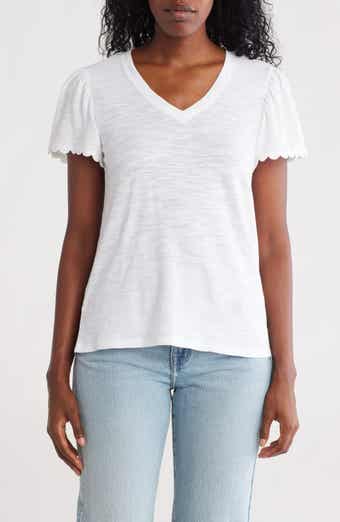 Caslon® Scallop Trim T-Shirt