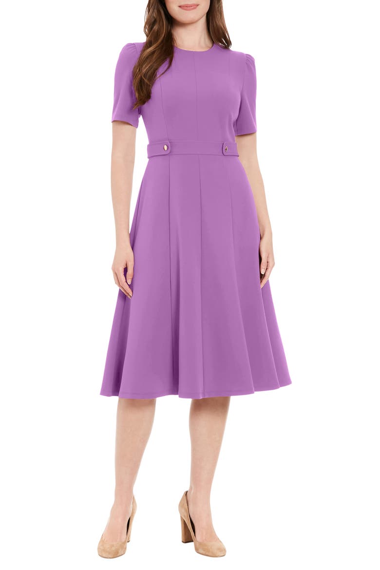 Side Tab Fit & Flare Dress, Main, color, ROYAL LILAC