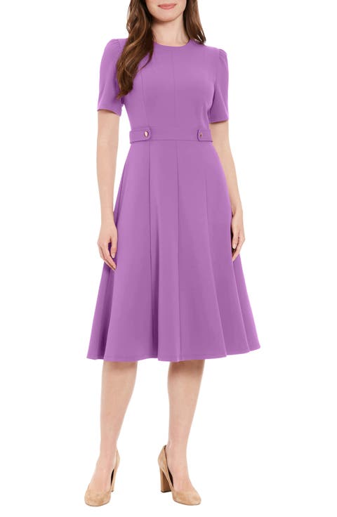 Side Tab Fit & Flare Dress (Petite)