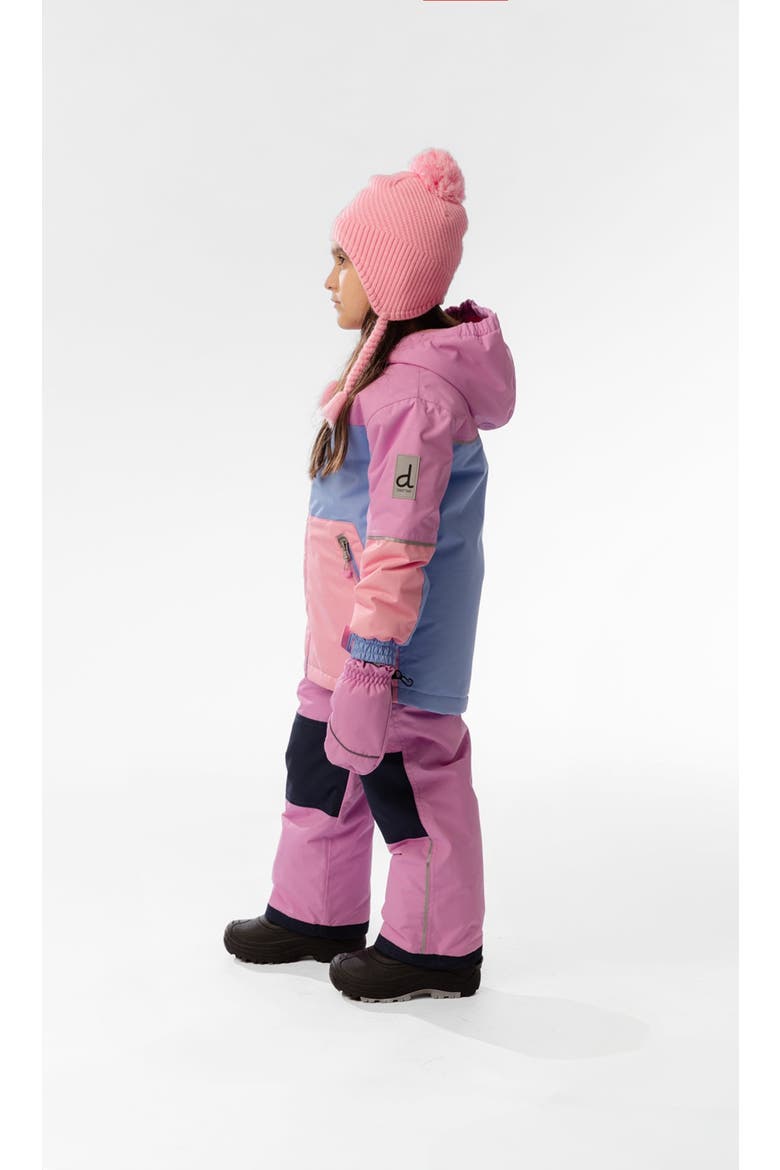 Chill Lightweight Hooded Jacket & Foot Strap Pants Two Piece Snowsuit, Alternate, color, Pink, Blue and Mauve