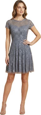 LARA New York Cap Sleeve Sequin Short Dress