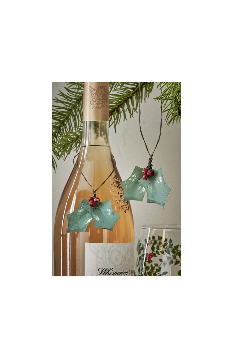 tag Holly Berry Sprig Decorative Sculpture Holiday Decor Accent, Alternate, color, Multicolored