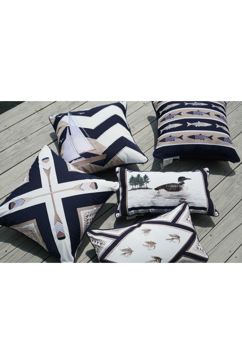 Lakeside Chevron Sail Outdoor Accent Throw Pillow  20" x 20", Alternate, color, Blue