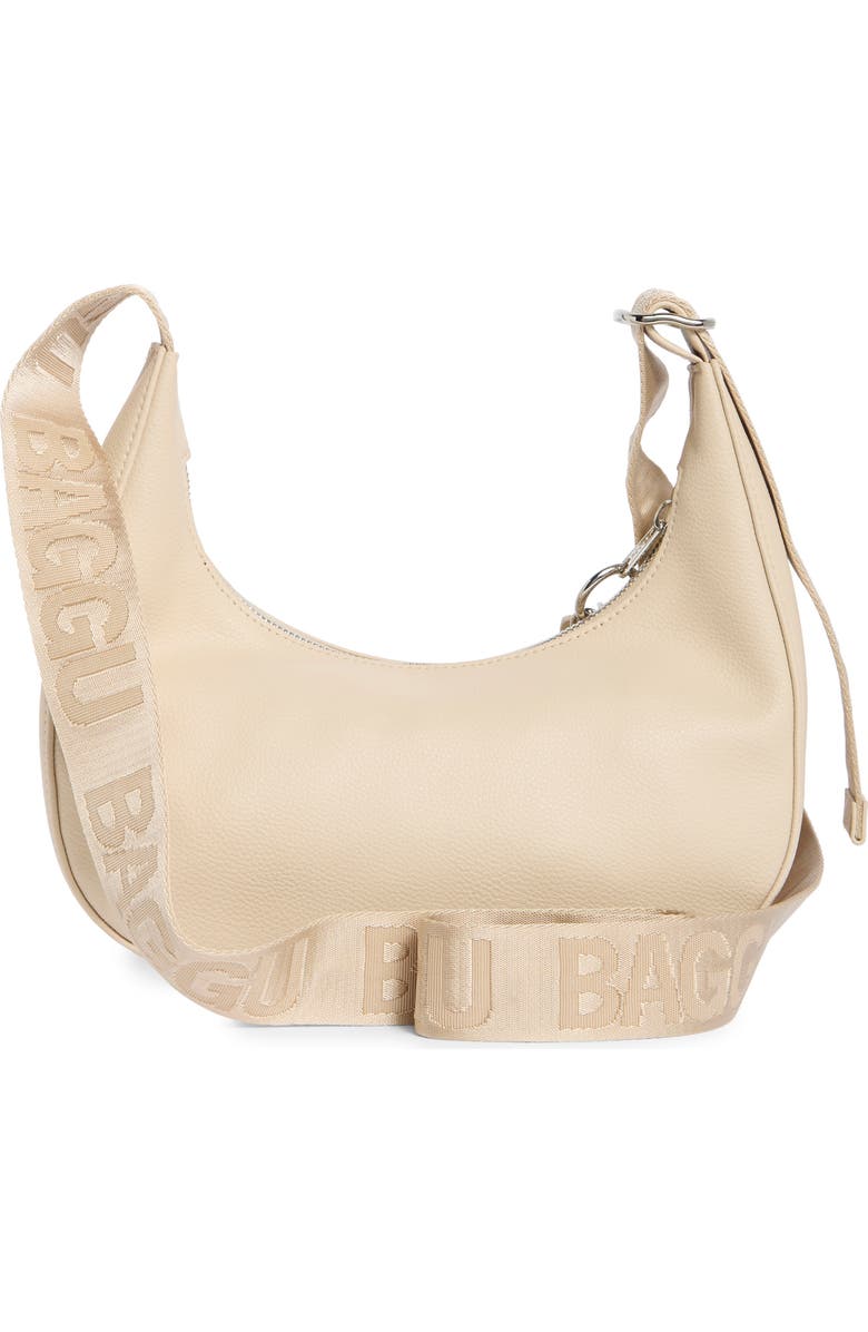 Baggu Small Recycled Leather Crescent Bag, Alternate, color, Stone