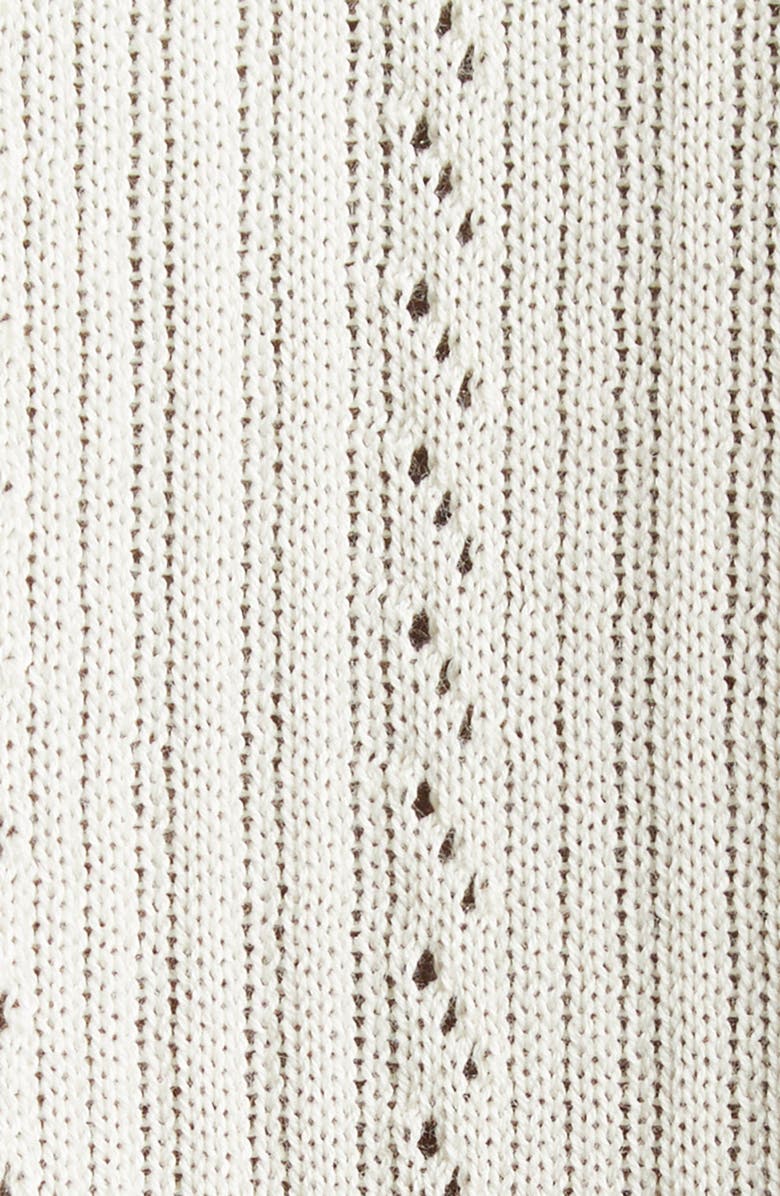 Thom Browne 4-Bar Short Sleeve Pointelle Sweater, Alternate, color, 