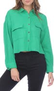 RAIN AND ROSE Cropped Cotton Gauze Button-Up Shirt