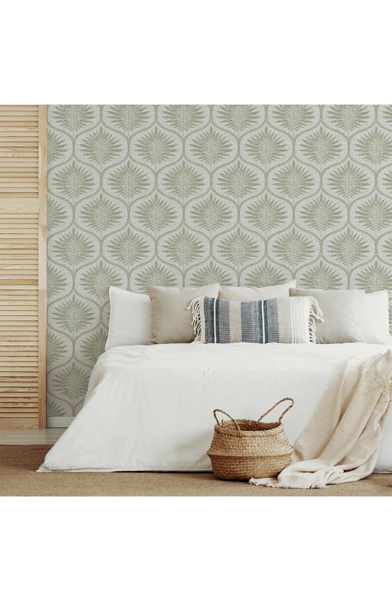 Wallpops Green Primitive Leaves Peel & Stick Wallpaper, Alternate, color, Green