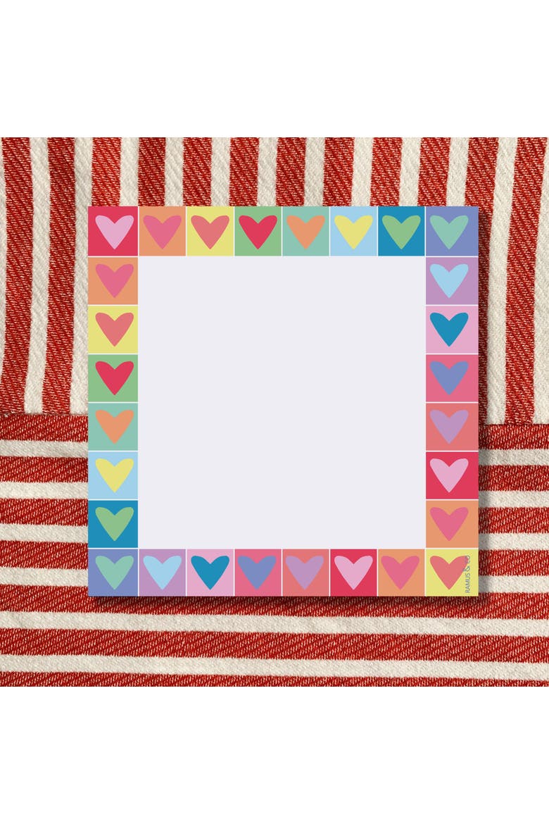 Rainbow Heart 6" x 6" Square Love Notepad, Alternate, color, Multi-Pack