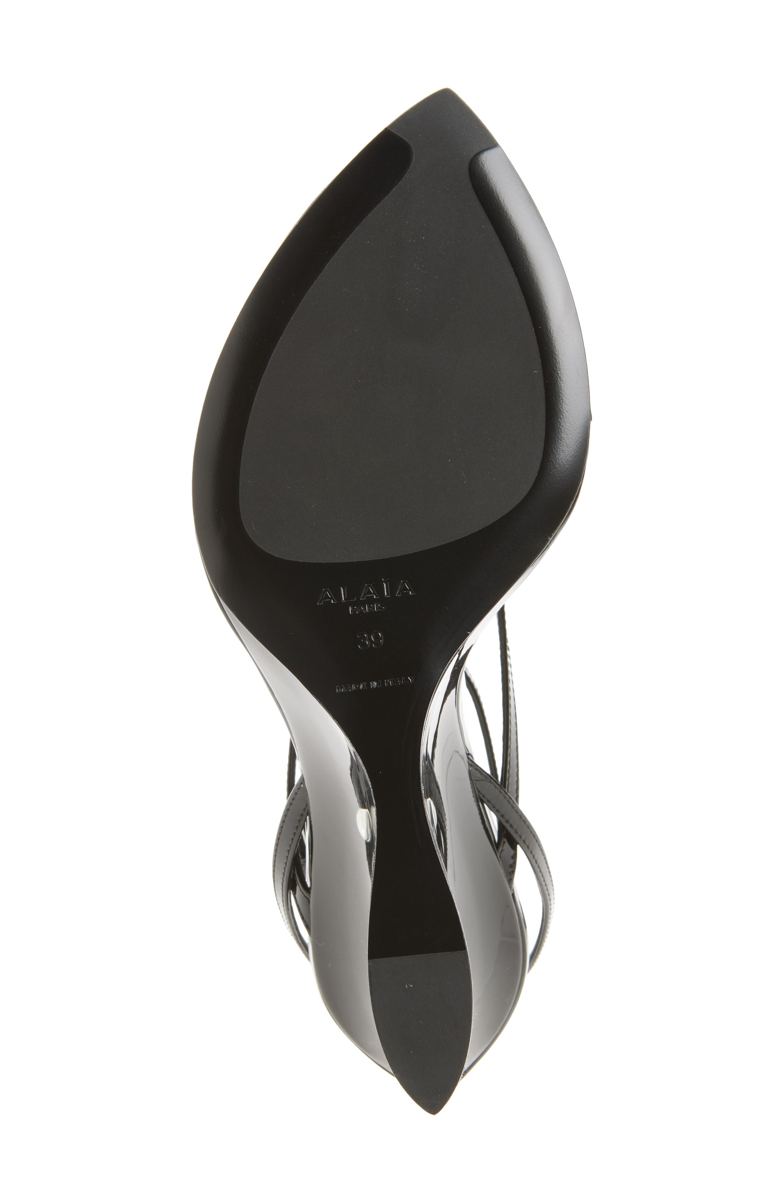 Alaïa Invisible Wedge Ankle Strap Sandal, Alternate, color, Noir