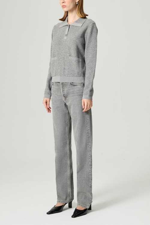 Nocturne Polo Knit Sweater In Gray