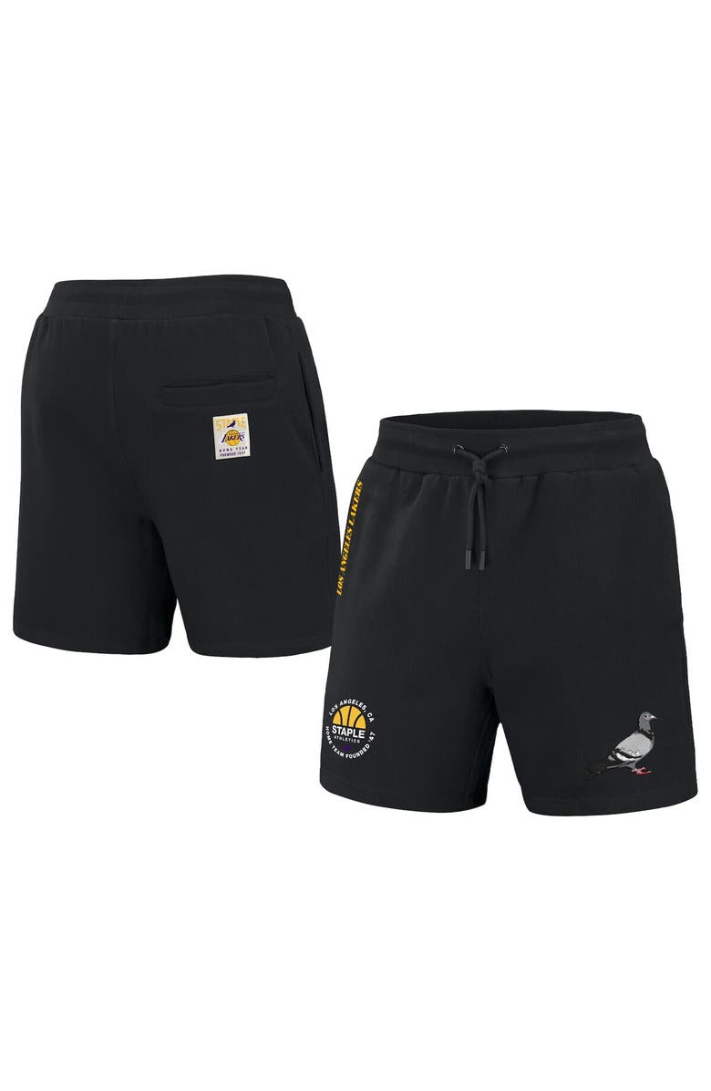 STAPLE Men's NBA x Staple Black Los Angeles Lakers Home Team Shorts, Alternate, color, 