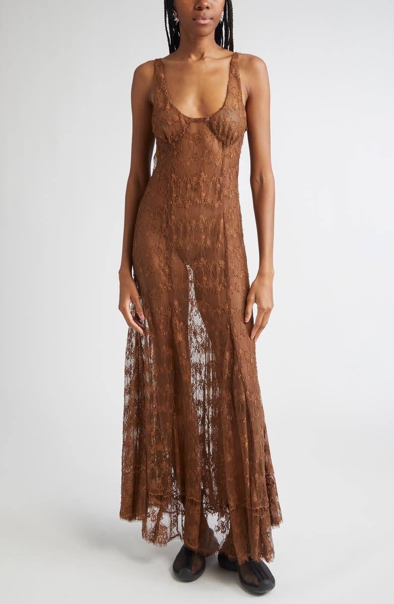 Collina Strada Pamela Sheer Lace Slipdress, Main, color,