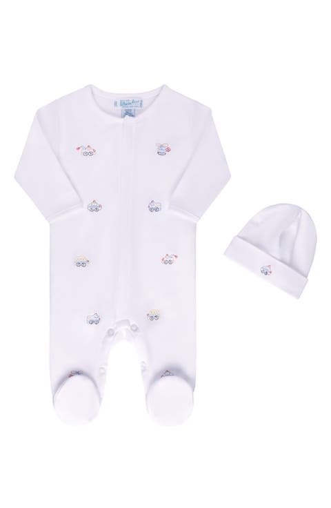 Vehicle Cotton Footie & Hat Set (Baby)