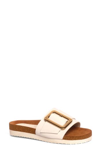 Anthony Veer Clare Slide Sandal In White Leather