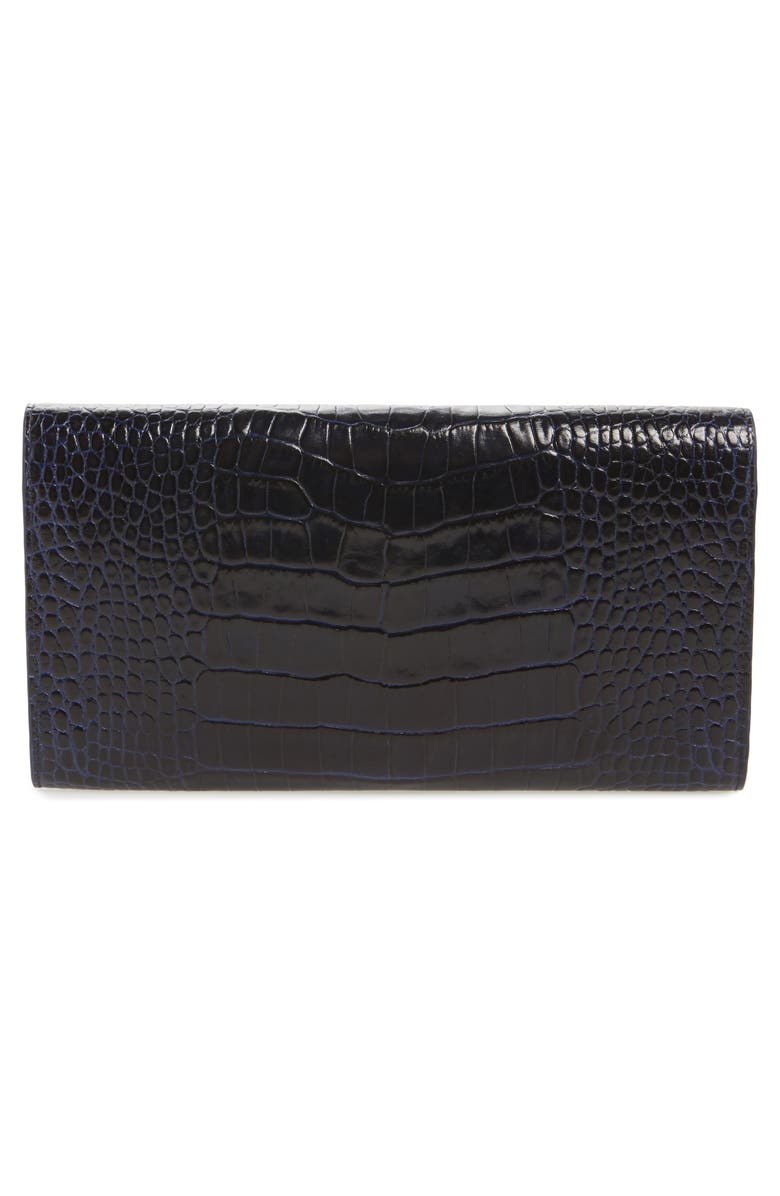 Smythson Mara Marshall Croc Embossed Leather Travel Wallet, Alternate, color, 