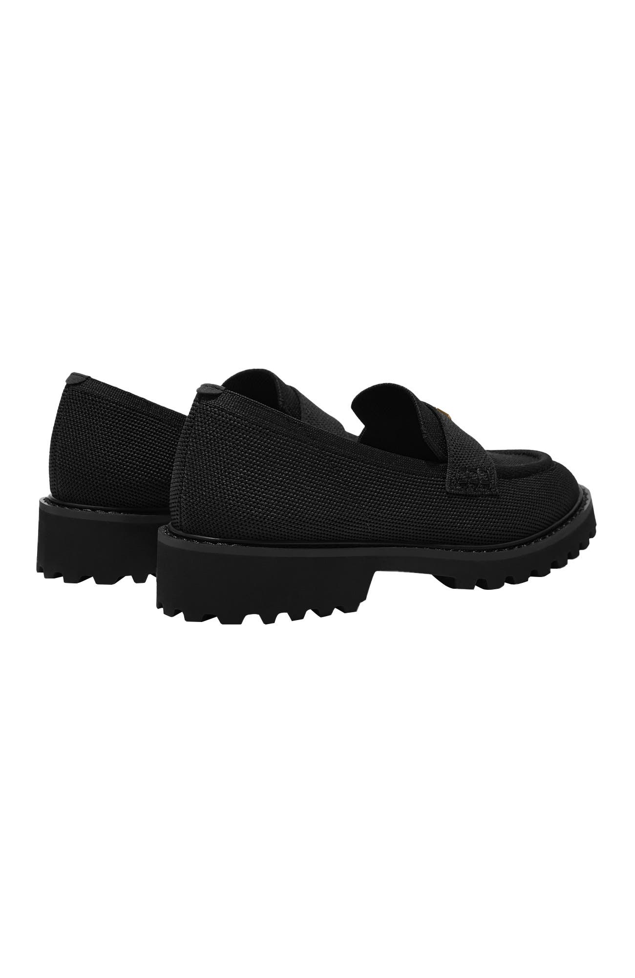 Francesca Round-Toe Platform Chunky Heel Loafers, Alternate, color, Black