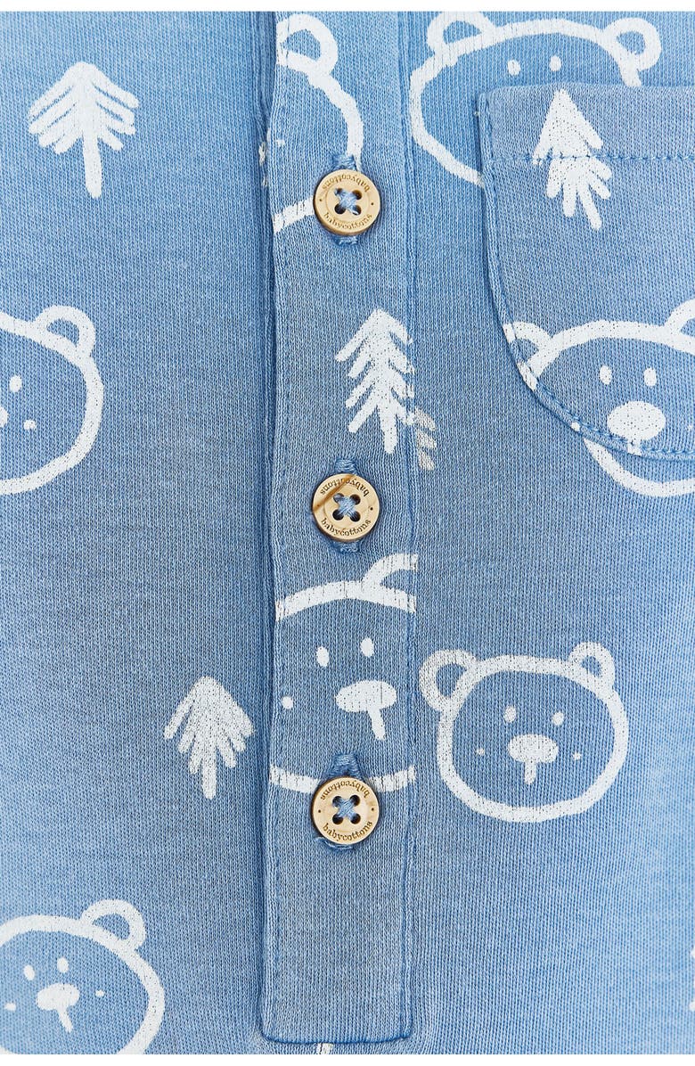 Babycottons Blue Coverall for Infant, Alternate, color, Pastel-Blue