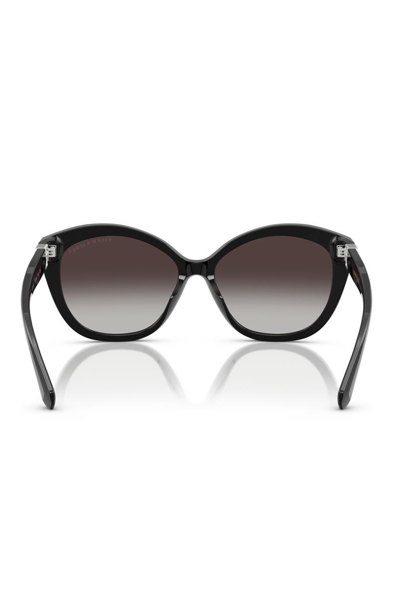 57mm Gradient Butterfly Sunglasses, Alternate, color, BLACK / GRADIENT GREY