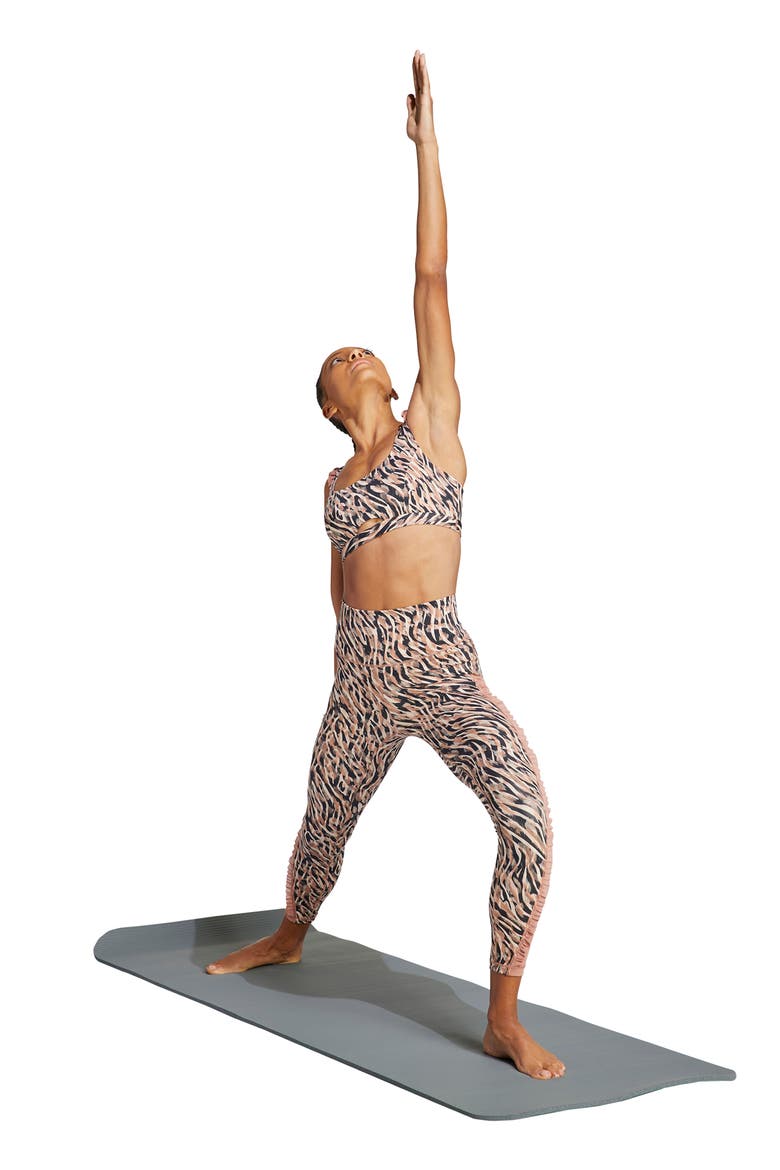 Yoga Studio Ruffle Crop Leggings, Alternate, color, ECRU/ TAUPE/ CLAY