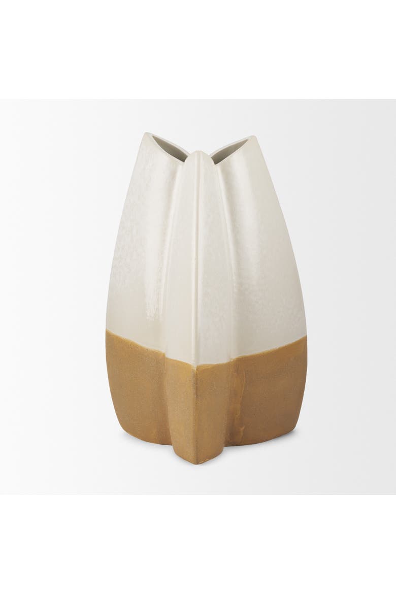 Vania Textured Ceramic Vase, Alternate, color, White