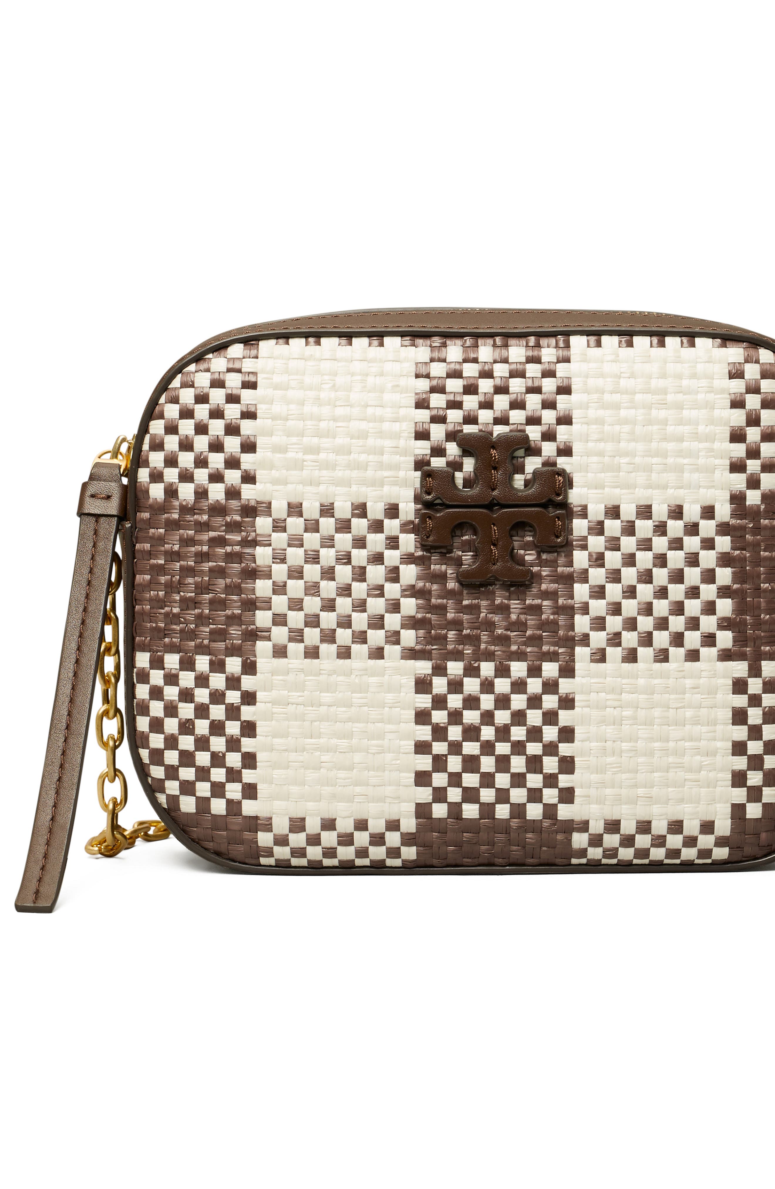 Tory Burch McGraw Woven Plaid Camera Bag, Alternate, color, 