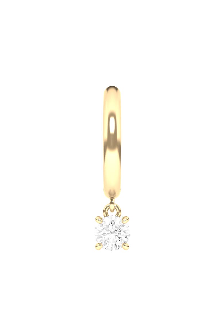 Lab Created Diamond Drop Huggie Hoop Earrings, Main, color, 18K YELLOW GOLD