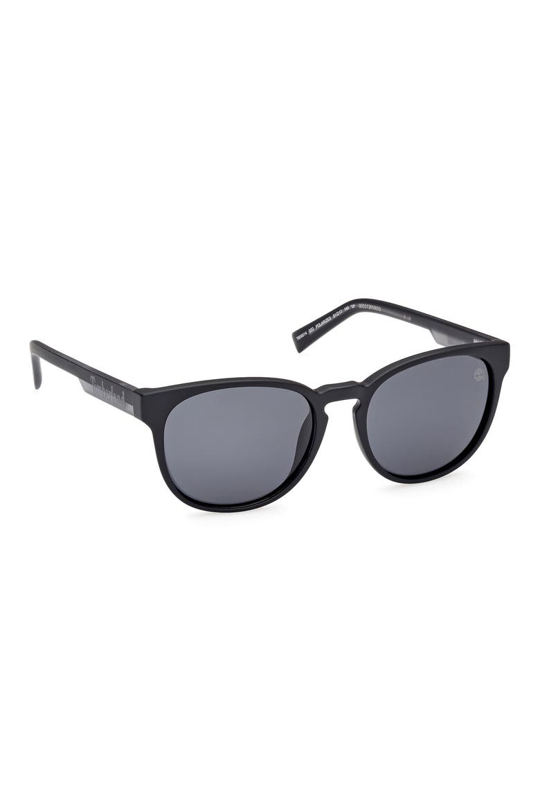 51mm Polarized Round Sunglasses, Alternate, color, MATTE BLACK / SMOKE POLARIZED
