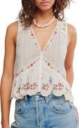 Free People Ellis Embroidered Cotton Button-Up Top