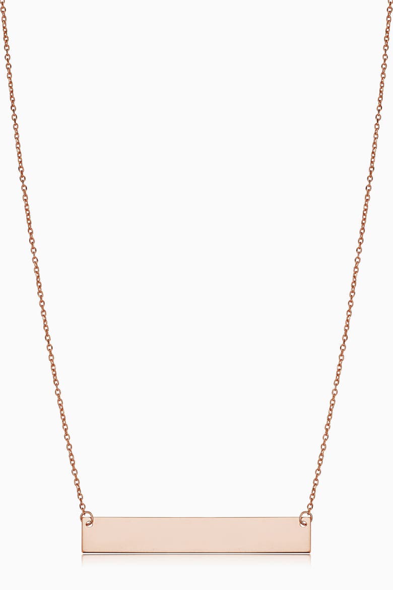 10K Gold Brooklyn Bar Necklace, Main, color, Rose Gold
