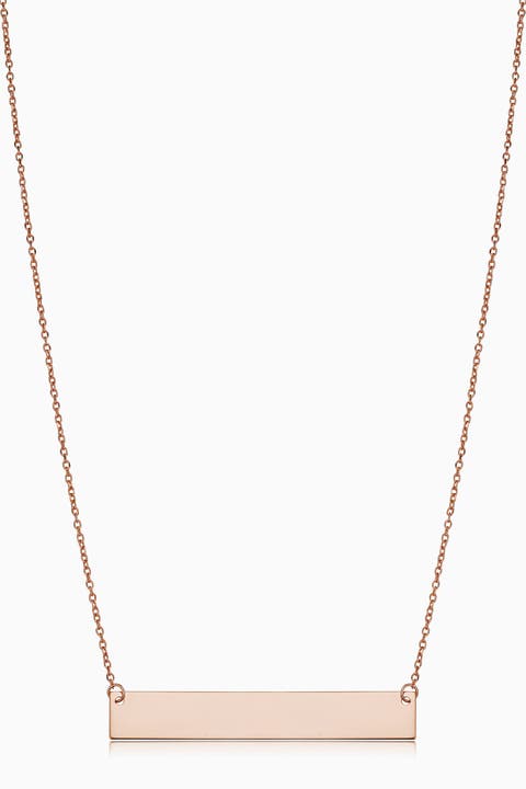 10K Gold Brooklyn Bar Necklace