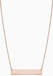 Oradina 10K Gold Brooklyn Bar Necklace