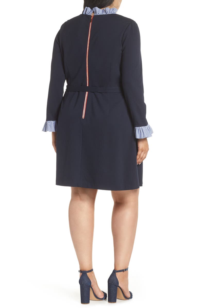 1901 Long Sleeve Ruffle Detail Shirtdress, Alternate, color,