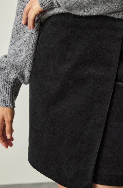 Next Wrap Front Corduroy Miniskirt In Black