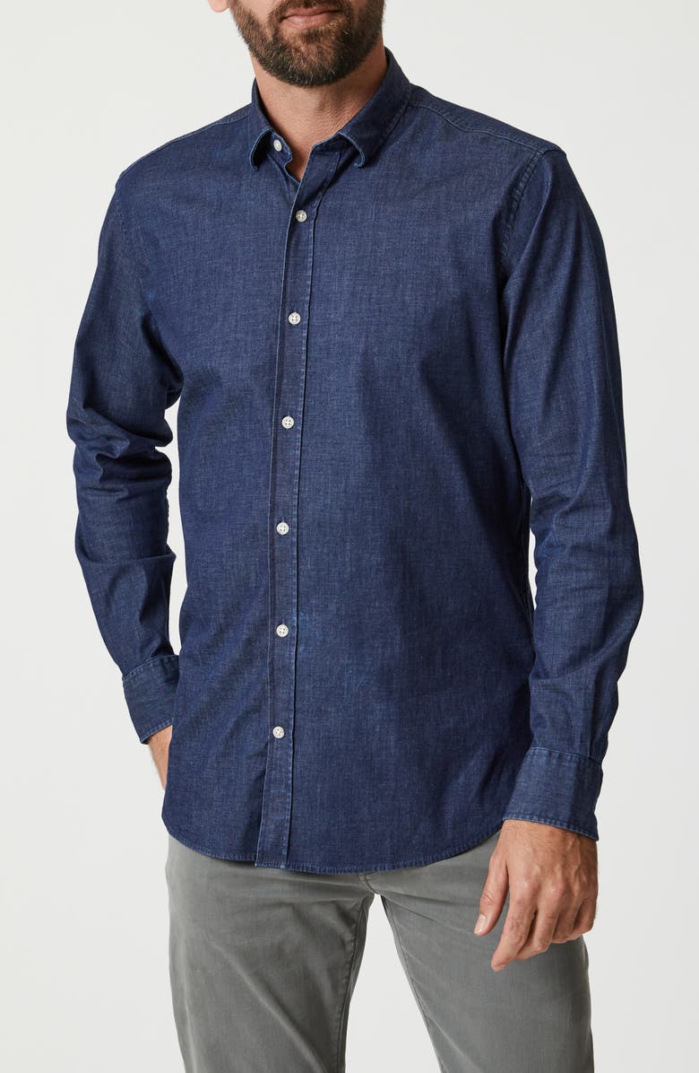 34 Heritage Stretch Denim Button-Up Shirt, Main, color, Medium