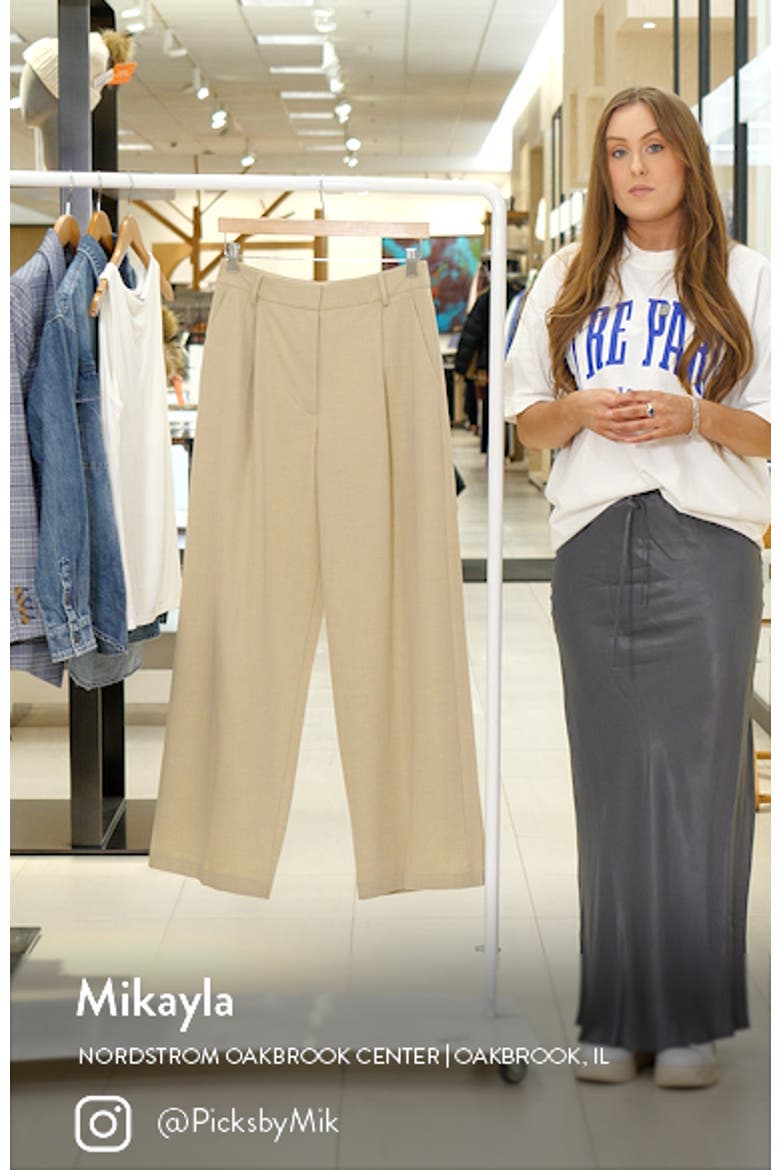 Pleated High Waist Wide Leg Trousers video