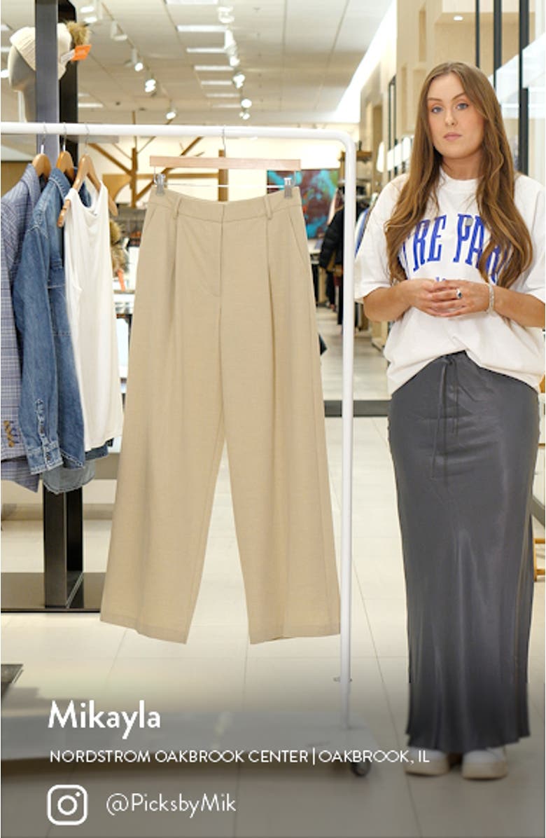 Pleated High Waist Wide Leg Trousers, sales video thumbnail