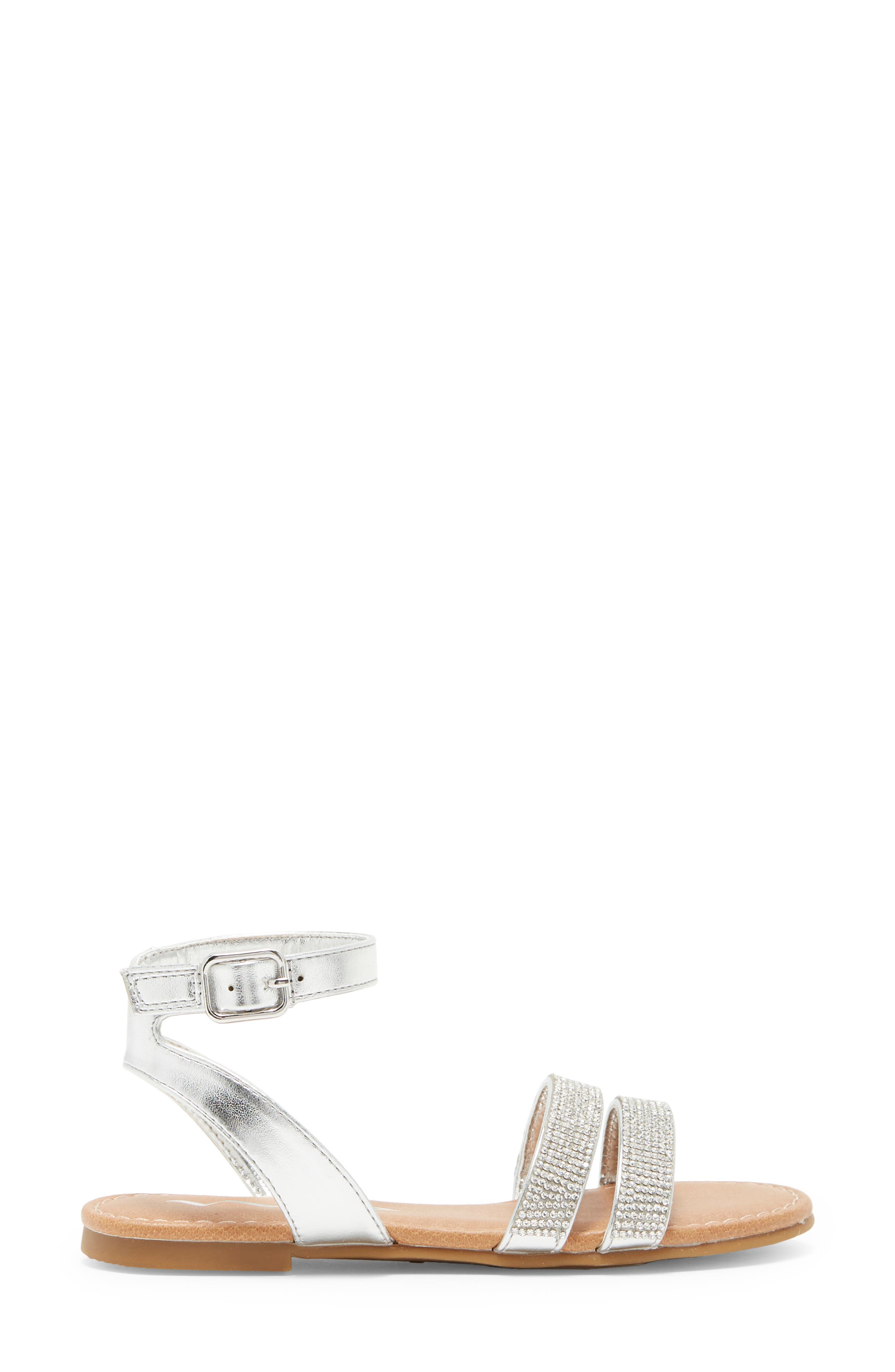 Nina Kids' Cameena Ankle Strap Sandal, Alternate, color, Silver Metallic