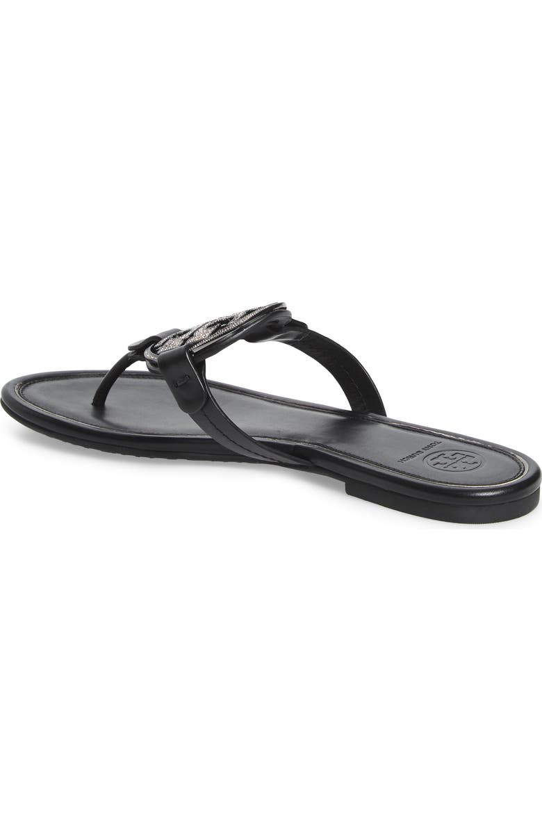 Tory Burch Miller Crystal Logo Flip Flop, Alternate, color,