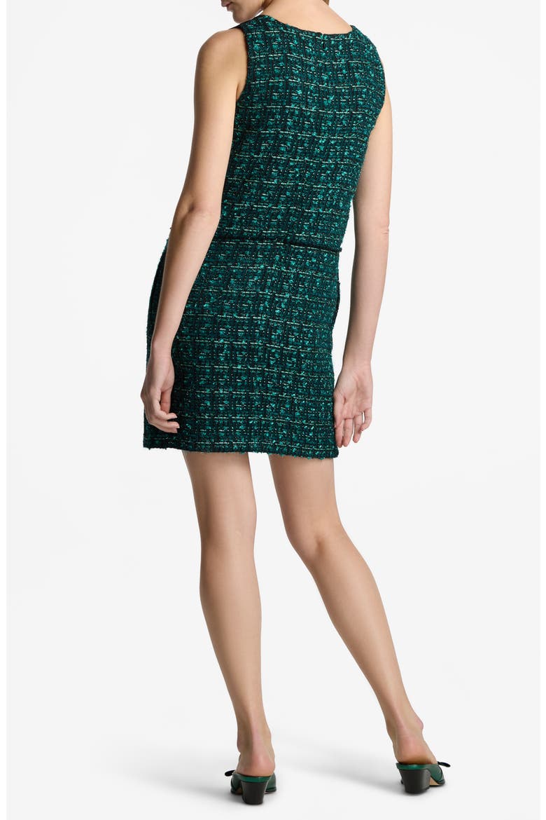 Metallic Tweed & Twill Sleeveless Dress, Alternate, color, SPRUCE MULTI