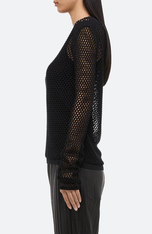Helmut Lang Long-sleeve Mesh Seatbelt Top In Black