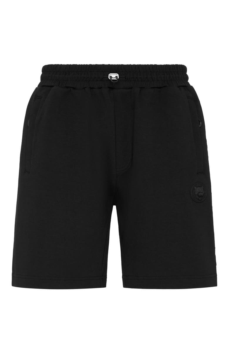 PLEIN SPORT Embossed Jogging Shorts, Main, color, Black
