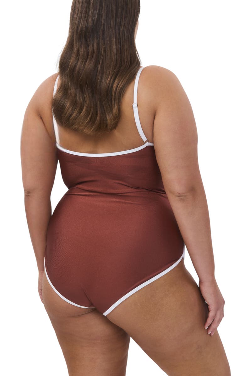 Biliblond Lurex Onepiece Swimsuit, Alternate, color, Silver Black Lurex