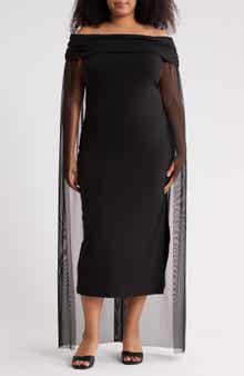 BY DESIGN Waverly Off the Shoulder Cape Dress
