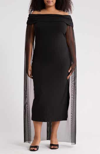BY DESIGN Waverly Off the Shoulder Cape Dress